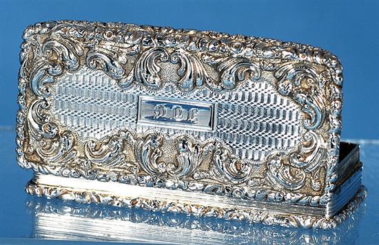 A William IV sterling silver snuff box, Length 3”/75 mm 3.4oz/96grms